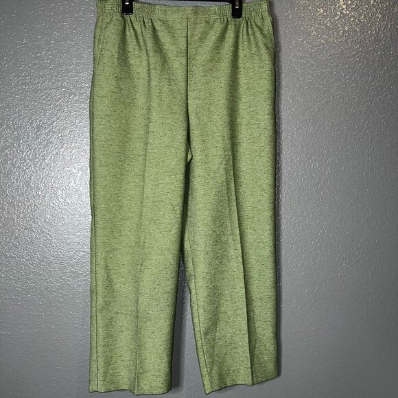 Womens Alfred Dunner Dress Pants Pull On Pockets Green Size 14 (32Wx27L) - Picture 1 of 9